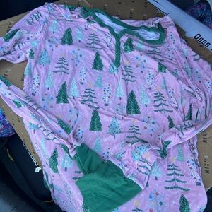 Little sleepies womens Christmas pajamas set pink